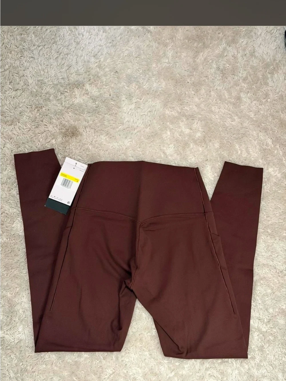 Nike Brown Burgundy High-Rise Pocket Training Leggings
